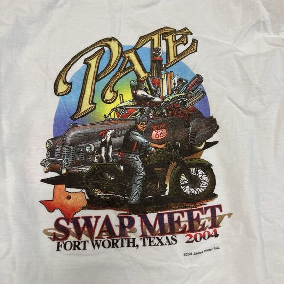 COPY - Vintage 2004 Pate Swap Meet Texas Graphic T-shirt Size Large White Fort … - Picture 2 of 6